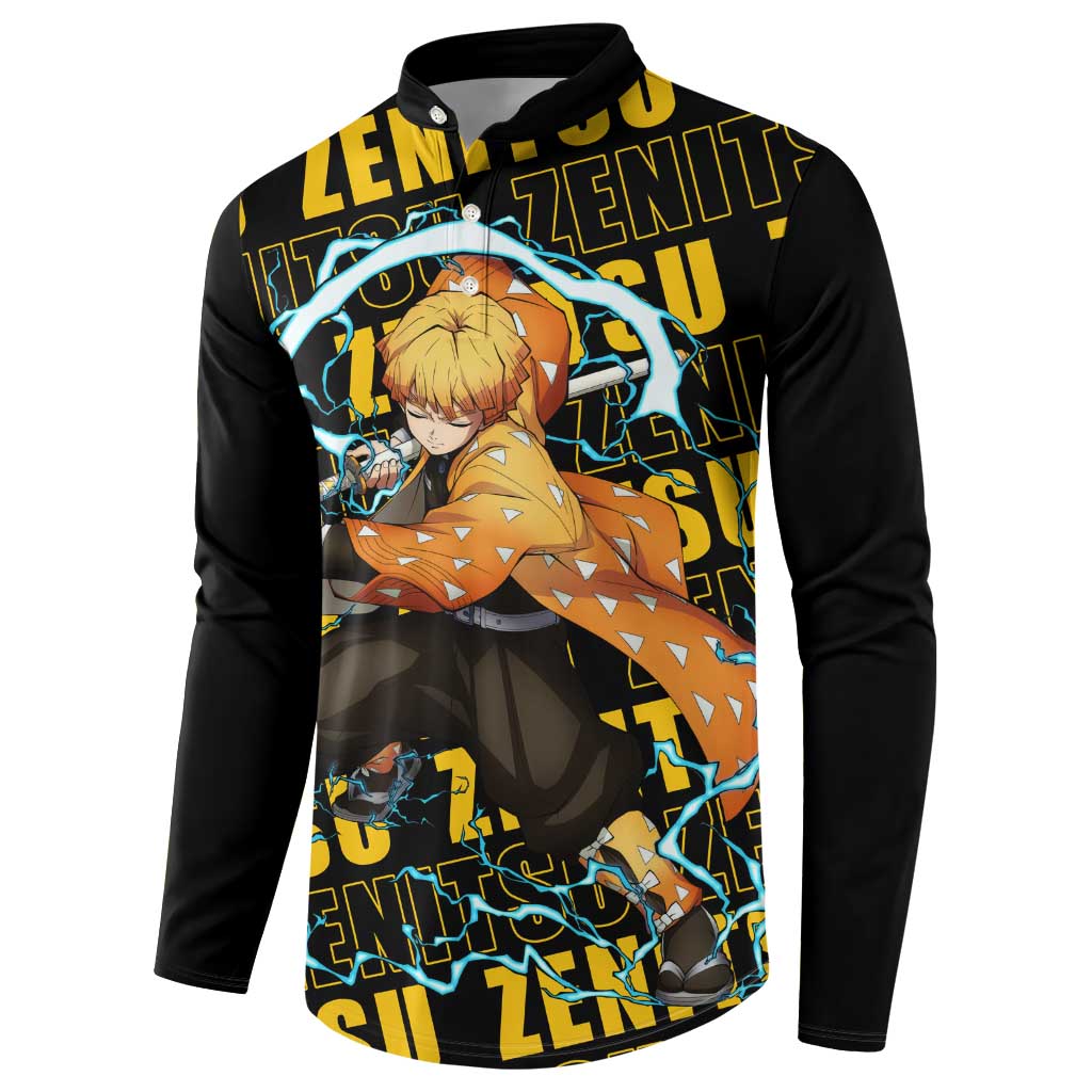 Zenitsu Agatsuma - Demon Slayer Button Sweatshirt Anime Style