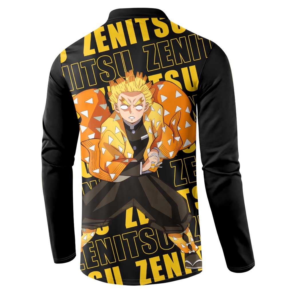 Zenitsu Agatsuma - Demon Slayer Button Sweatshirt Anime Style