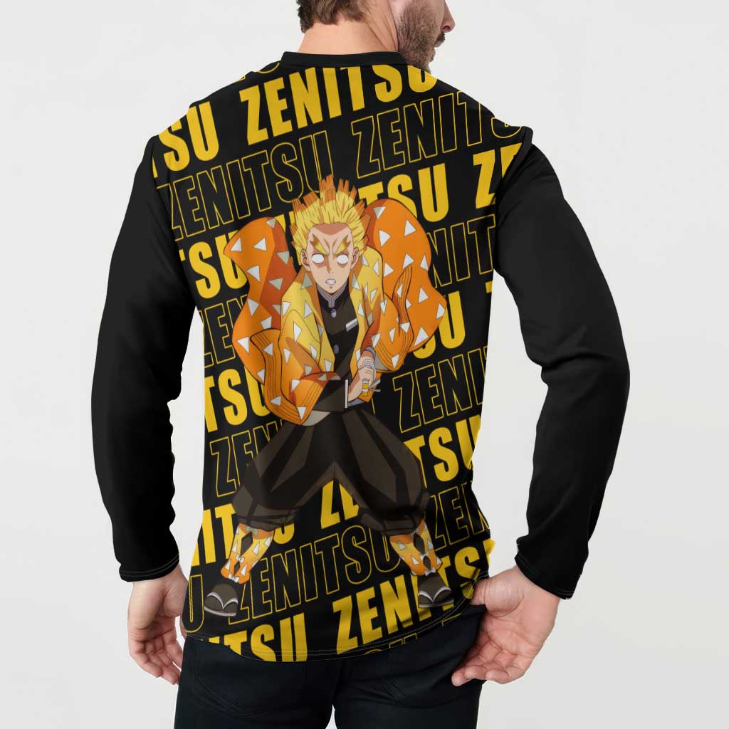 Zenitsu Agatsuma - Demon Slayer Button Sweatshirt Anime Style