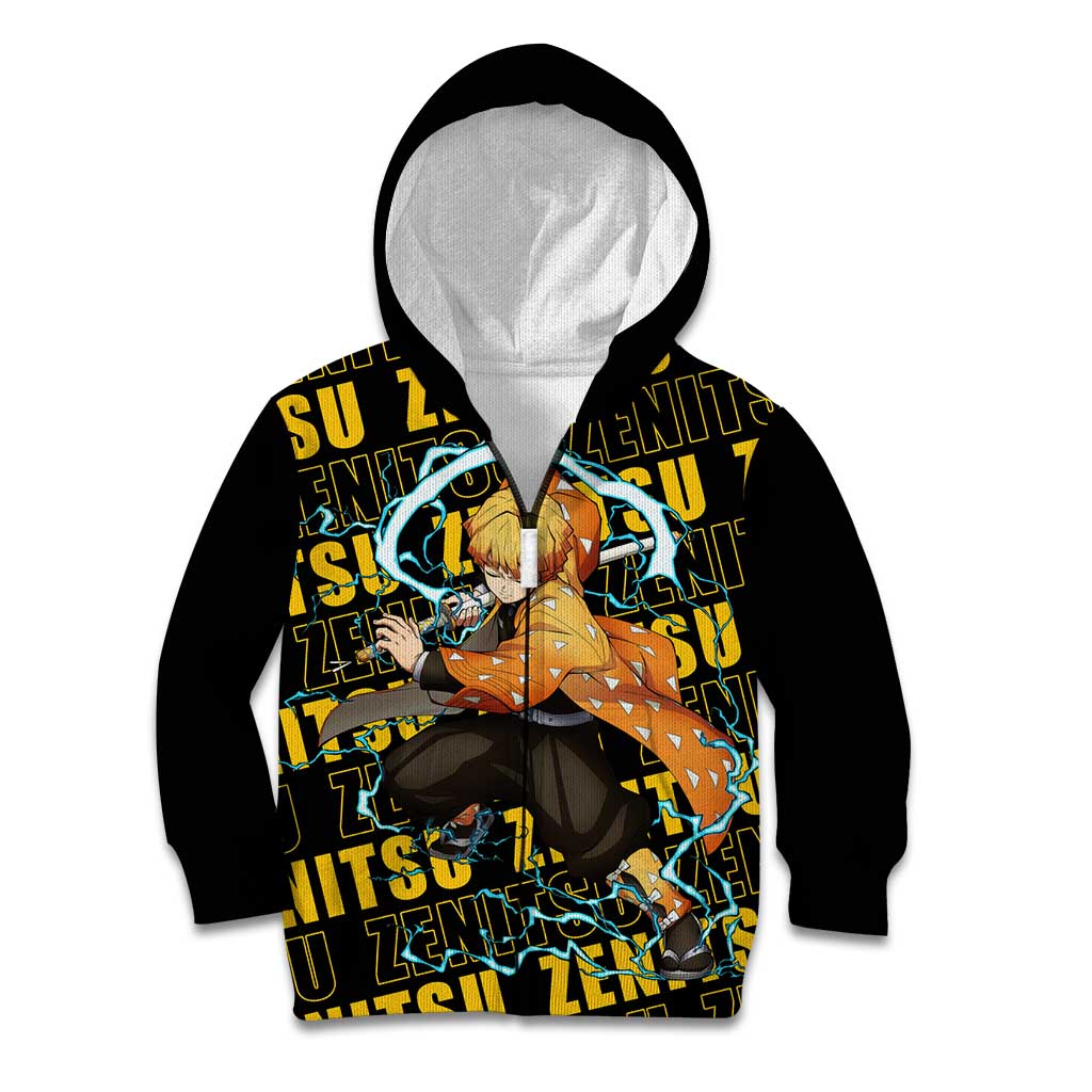 Zenitsu Agatsuma - Demon Slayer Kid Hoodie Anime Style