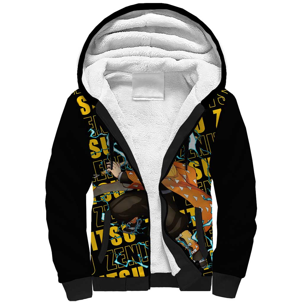 Zenitsu Agatsuma - Demon Slayer Sherpa Hoodie Anime Style