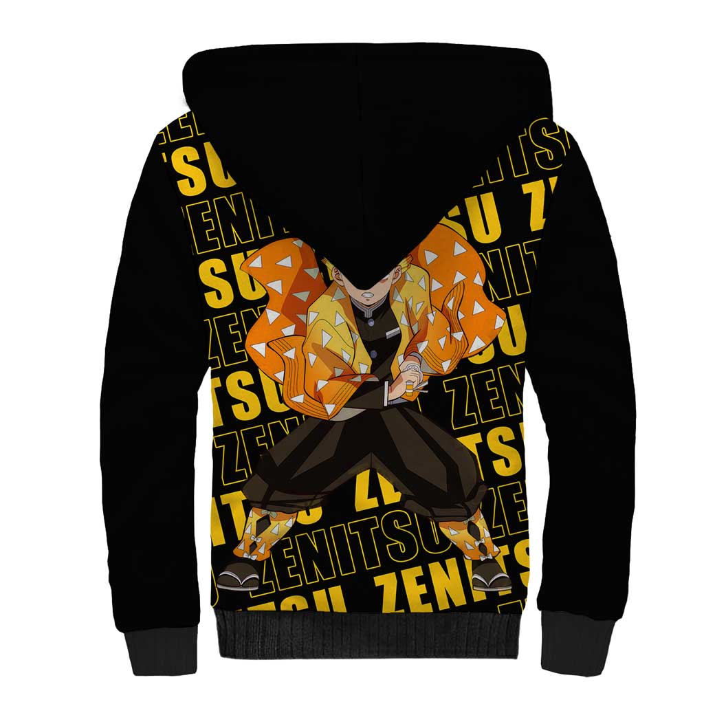 Zenitsu Agatsuma - Demon Slayer Sherpa Hoodie Anime Style