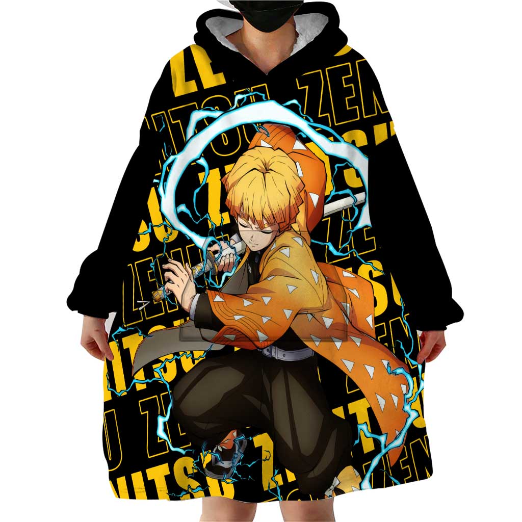 Zenitsu Agatsuma - Demon Slayer Wearable Blanket Hoodie Anime Style