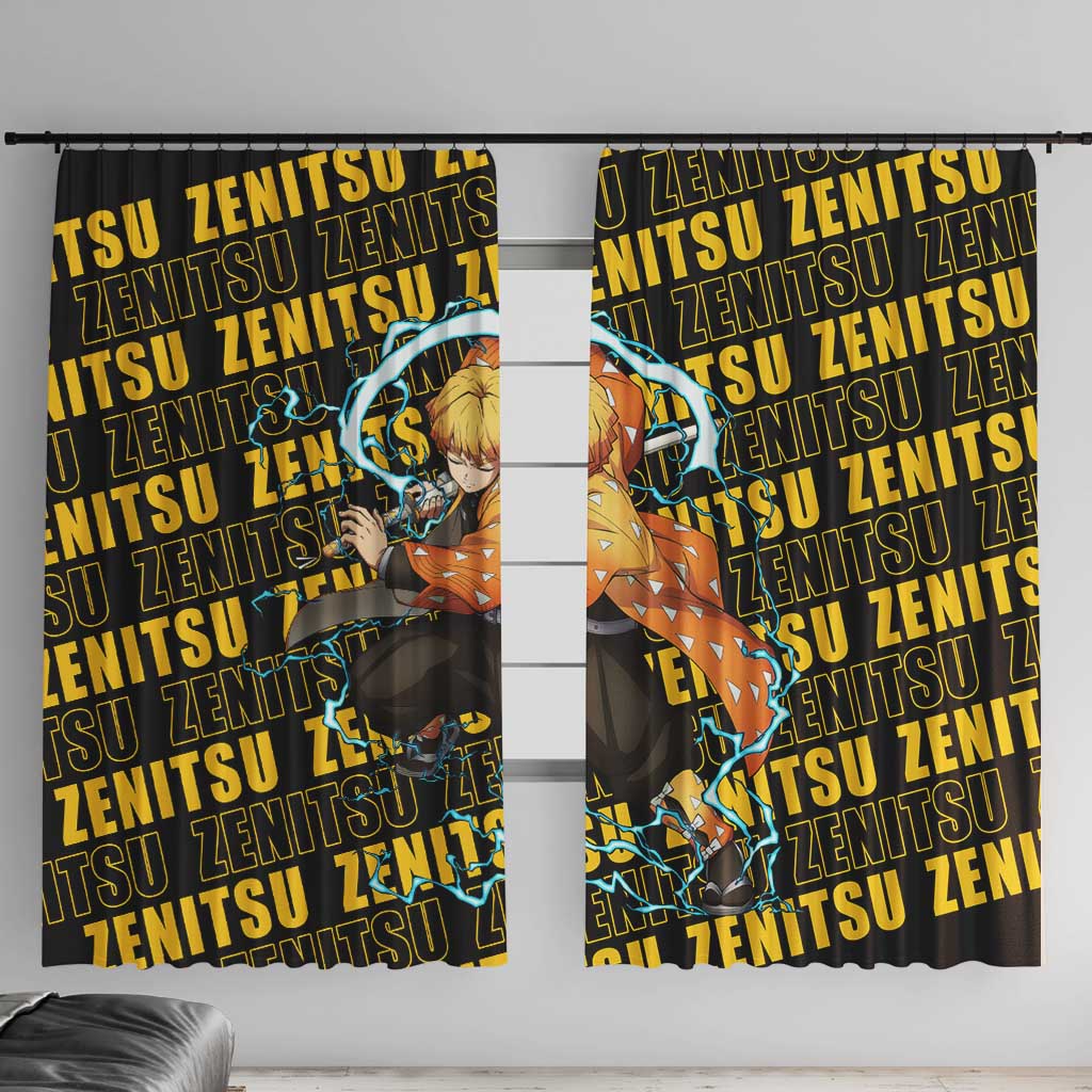 Zenitsu Agatsuma - Demon Slayer Window Curtain Anime Style