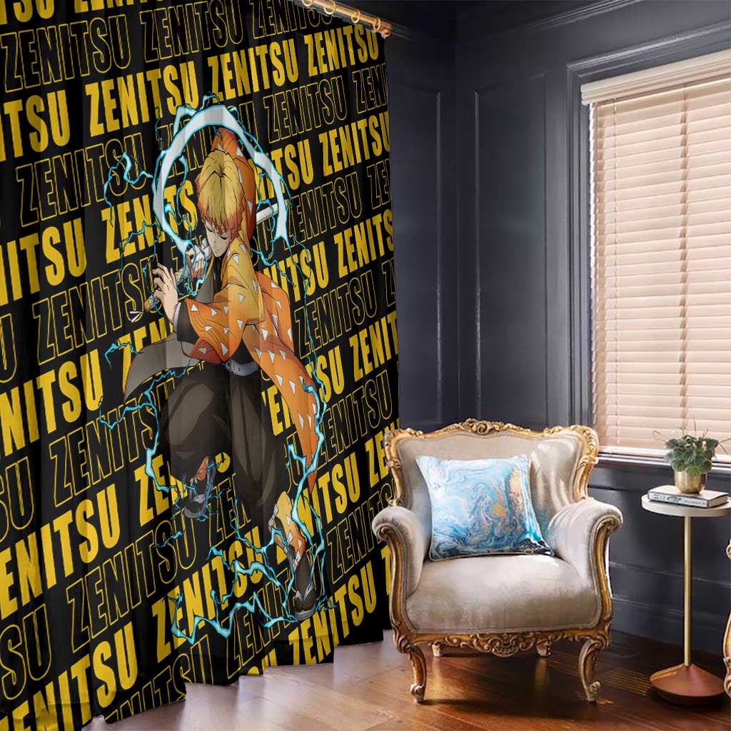 Zenitsu Agatsuma - Demon Slayer Window Curtain Anime Style