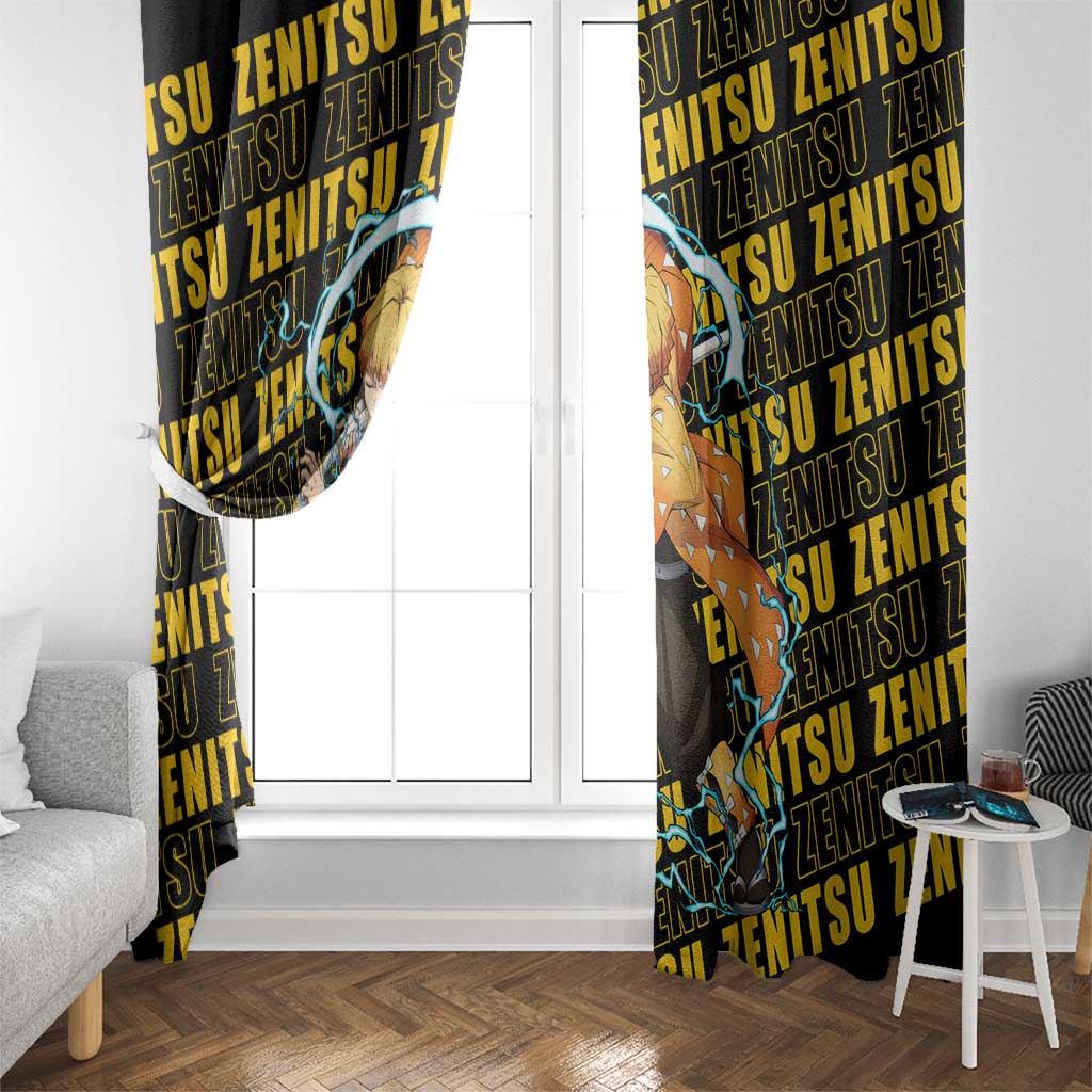 Zenitsu Agatsuma - Demon Slayer Window Curtain Anime Style