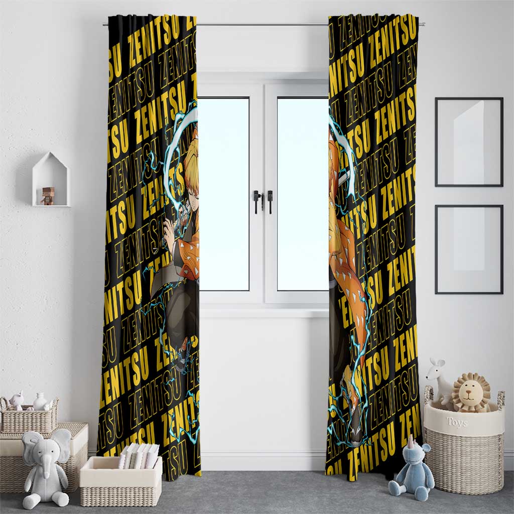 Zenitsu Agatsuma - Demon Slayer Window Curtain Anime Style