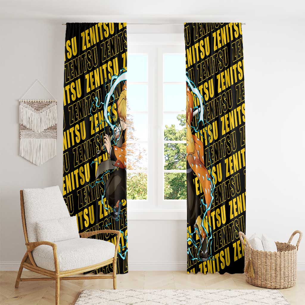 Zenitsu Agatsuma - Demon Slayer Window Curtain Anime Style