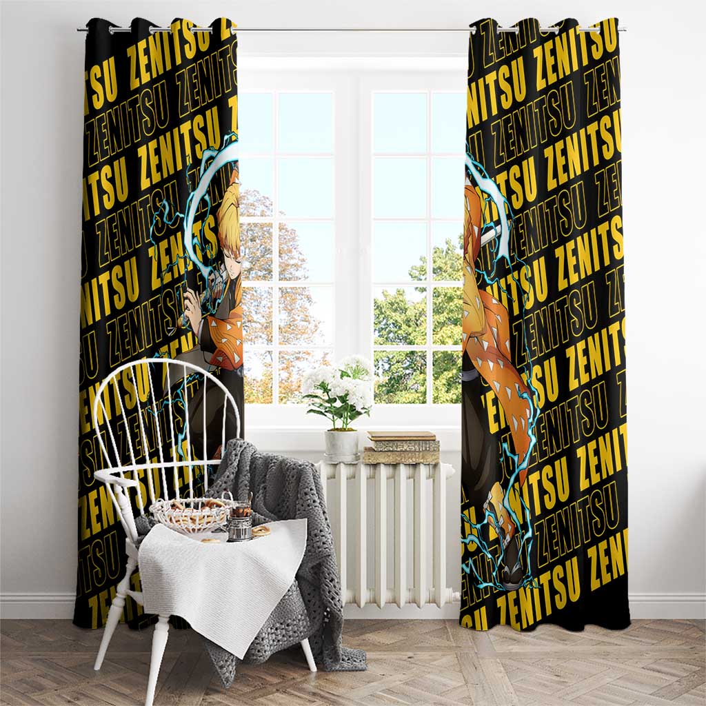 Zenitsu Agatsuma - Demon Slayer Window Curtain Anime Style