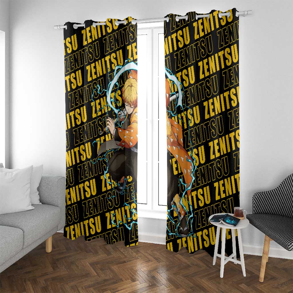 Zenitsu Agatsuma - Demon Slayer Window Curtain Anime Style