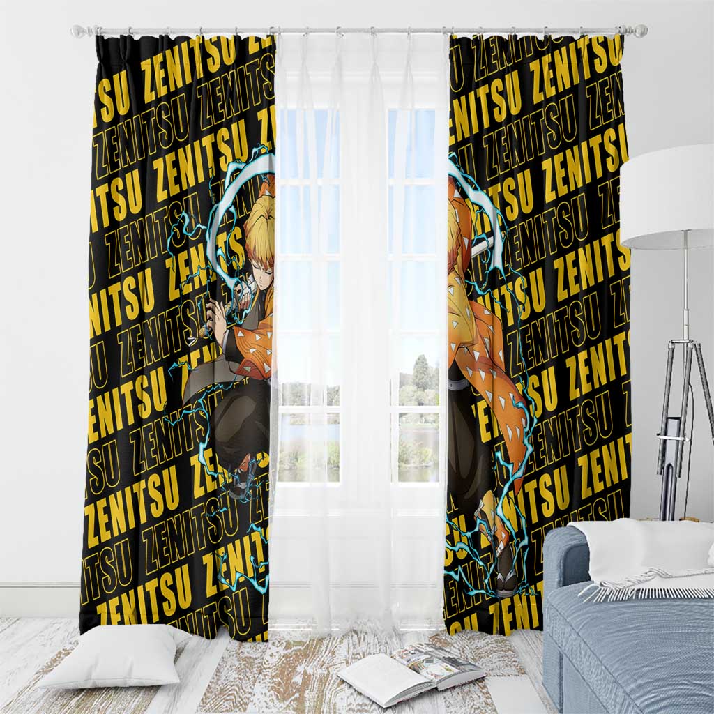 Zenitsu Agatsuma - Demon Slayer Window Curtain Anime Style