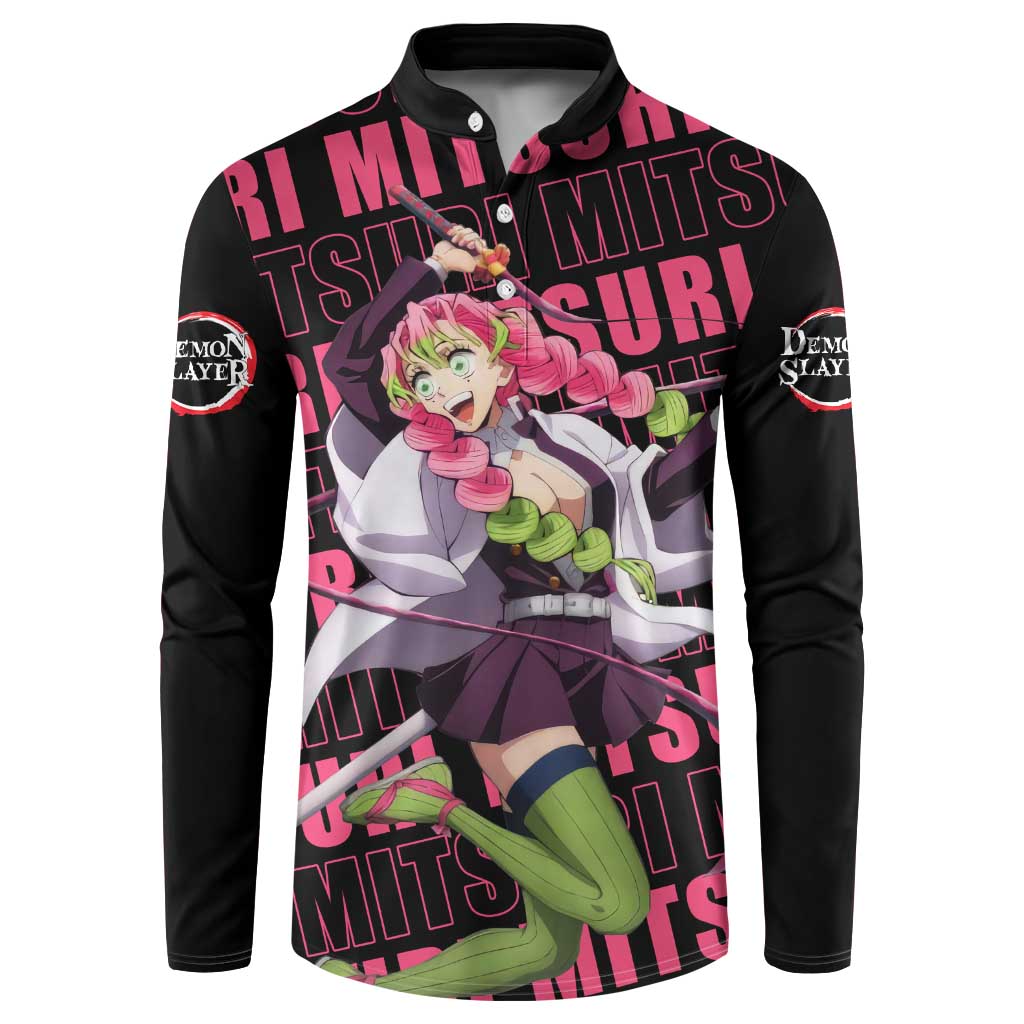 Mitsuri Kanroji - Demon Slayer Button Sweatshirt Anime Style