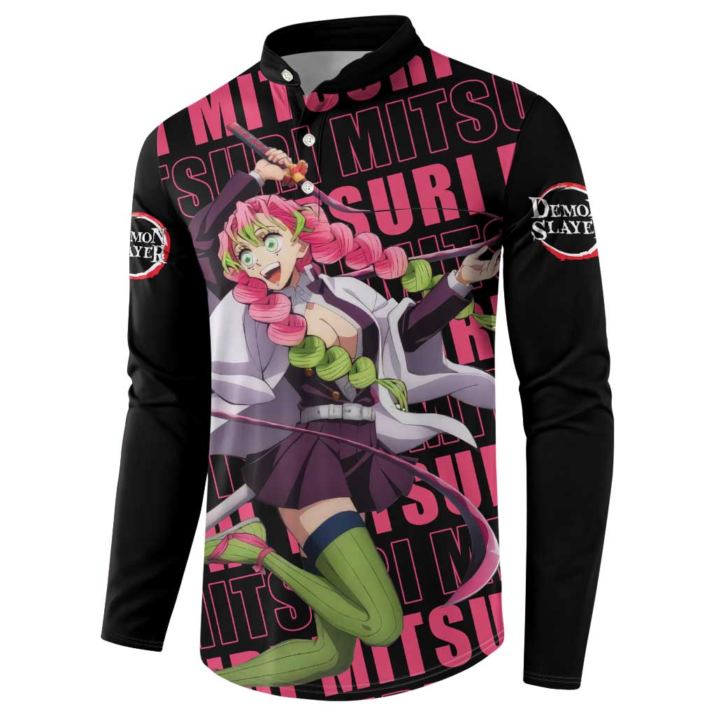 Mitsuri Kanroji - Demon Slayer Button Sweatshirt Anime Style