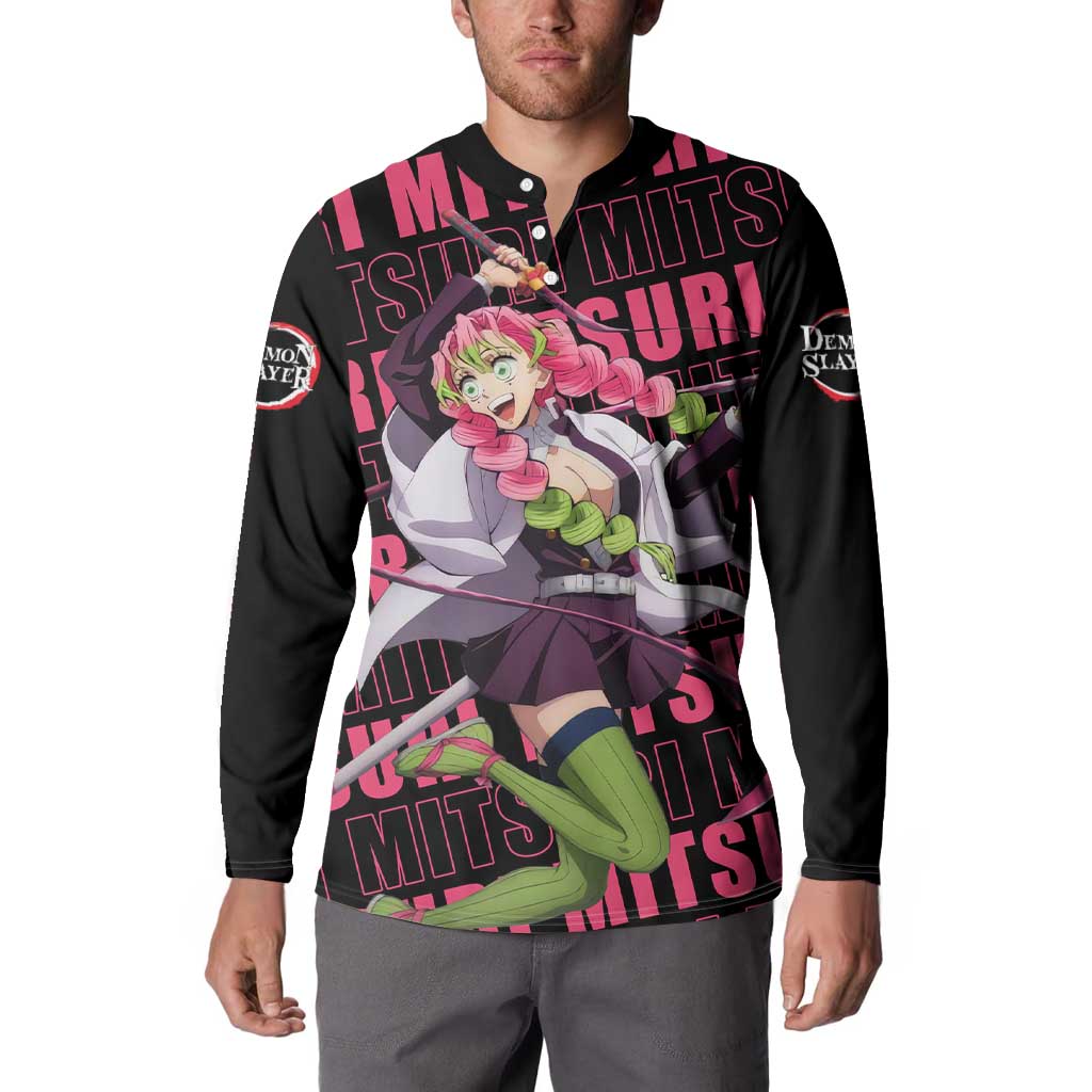 Mitsuri Kanroji - Demon Slayer Button Sweatshirt Anime Style