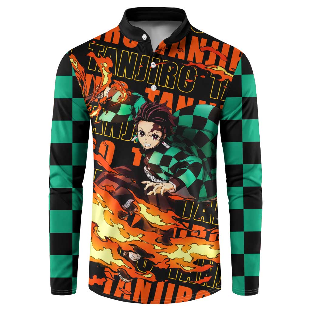 Tanjiro Kamado - Demon Slayer Button Sweatshirt Anime Style