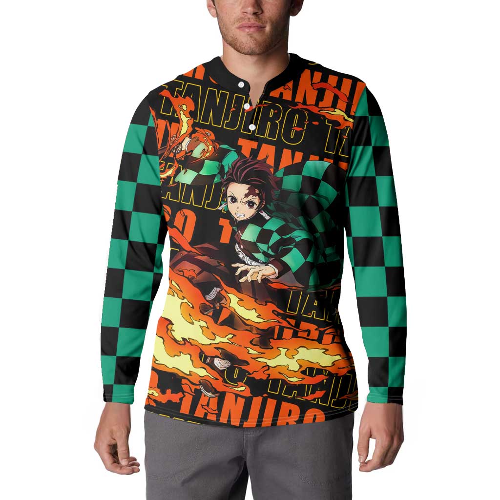 Tanjiro Kamado - Demon Slayer Button Sweatshirt Anime Style