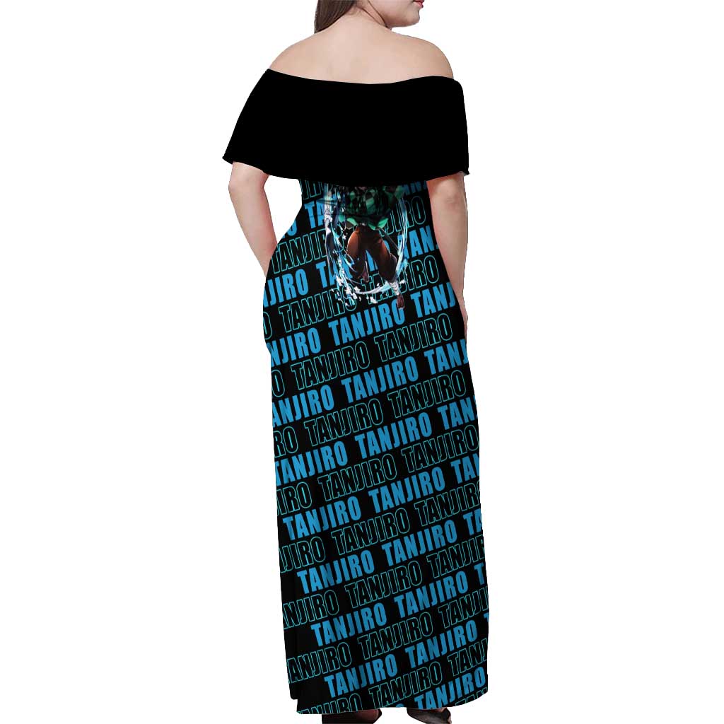 Tanjiro Kamado - Demon Slayer Off Shoulder Maxi Dress Anime Style