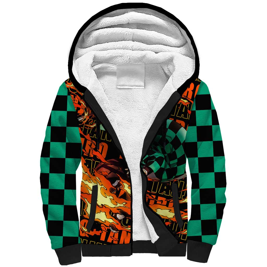 Tanjiro Kamado - Demon Slayer Sherpa Hoodie Anime Style