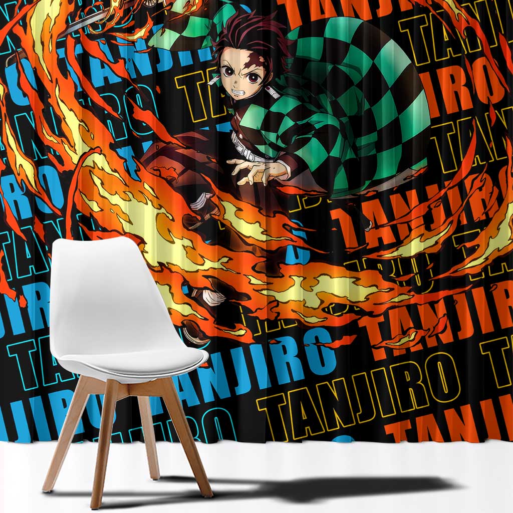 Tanjiro Kamado - Demon Slayer Window Curtain Anime Style