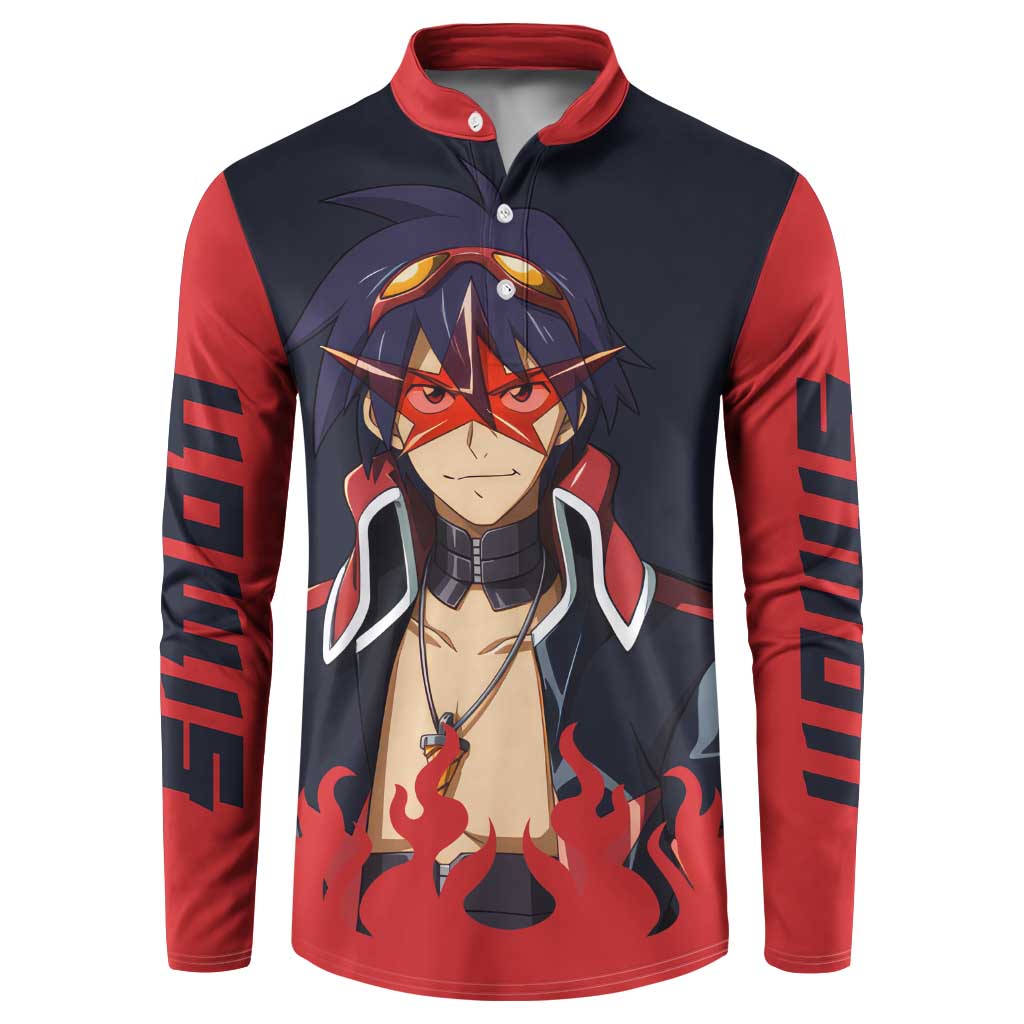 Simon - Tengen Toppa Guren Lagann Button Sweatshirt Anime Style