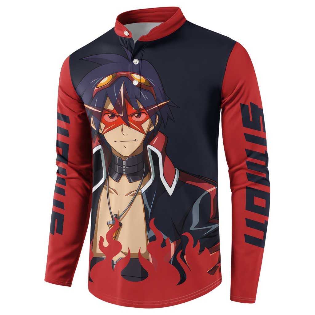 Simon - Tengen Toppa Guren Lagann Button Sweatshirt Anime Style