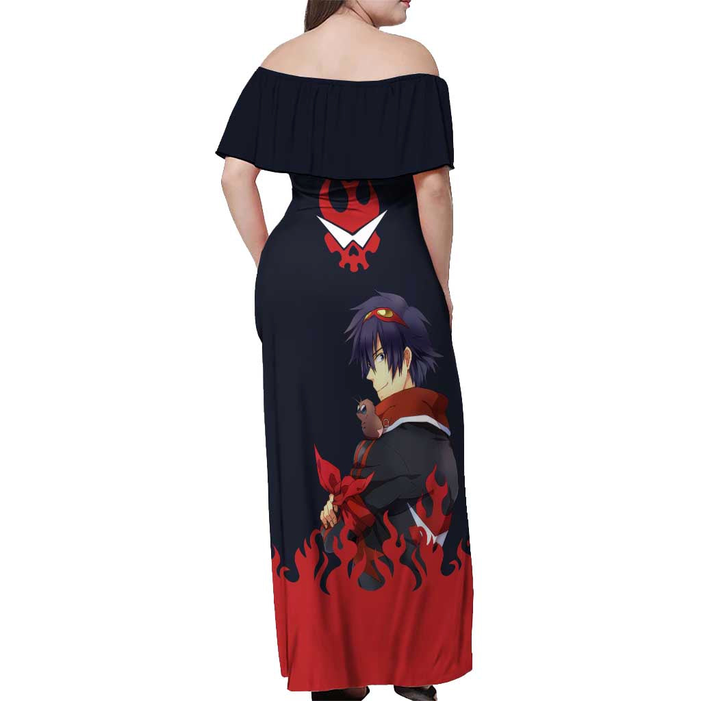 Simon - Tengen Toppa Guren Lagann Off Shoulder Maxi Dress Anime Style