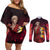 Ken - Street Fighter Couples Matching Off Shoulder Short Dress and Long Sleeve Button Shirt Anime Style