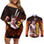 Akira - Fist Of The North Star Couples Matching Off Shoulder Short Dress and Long Sleeve Button Shirt Anime Style