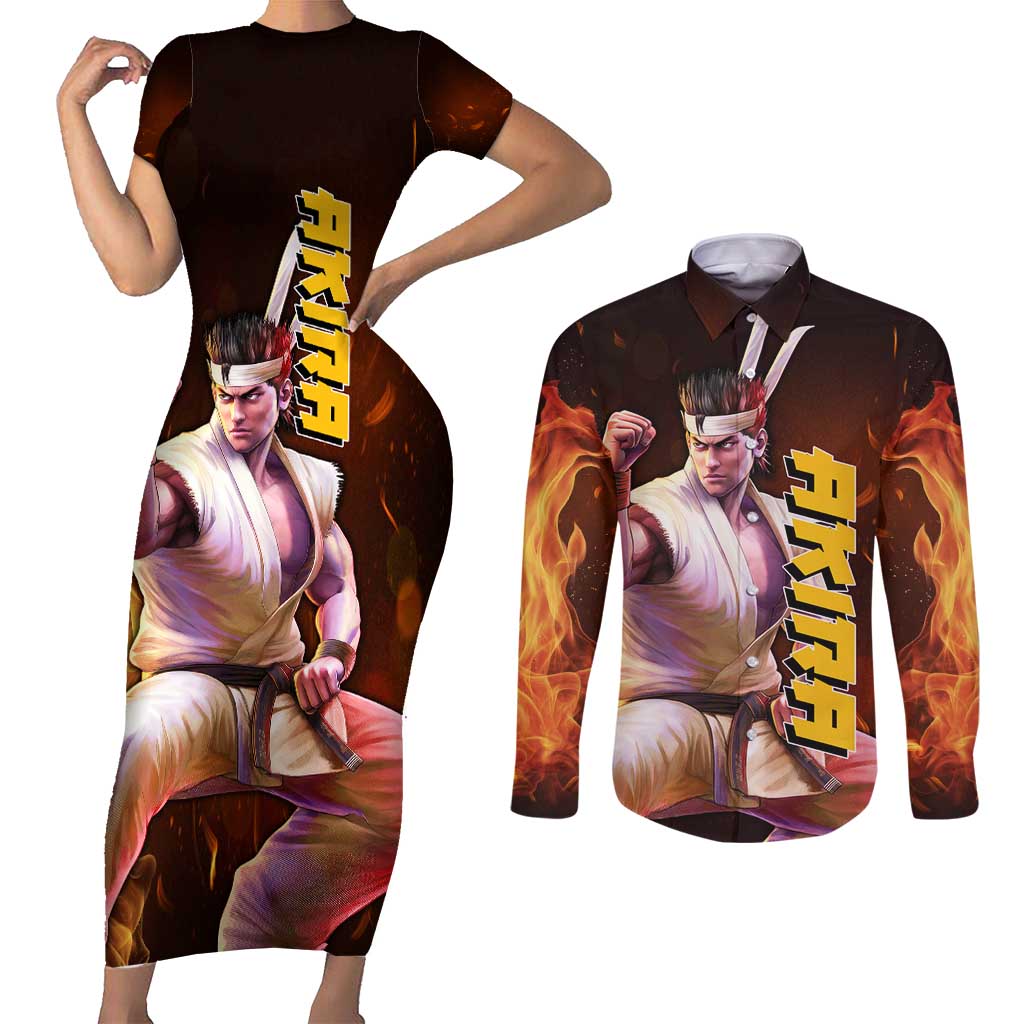 Akira - Fist Of The North Star Couples Matching Short Sleeve Bodycon Dress and Long Sleeve Button Shirt Anime Style