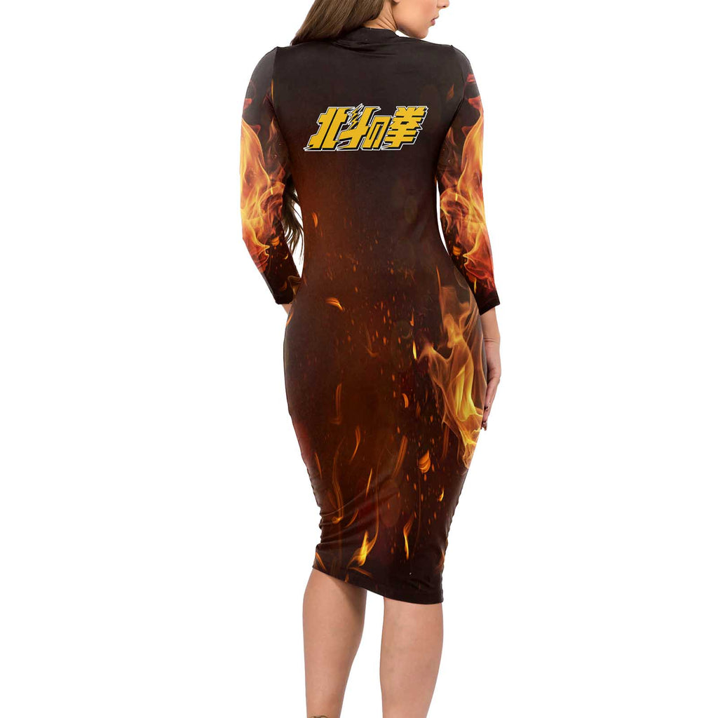 Akira - Fist Of The North Star Long Sleeve Bodycon Dress Anime Style