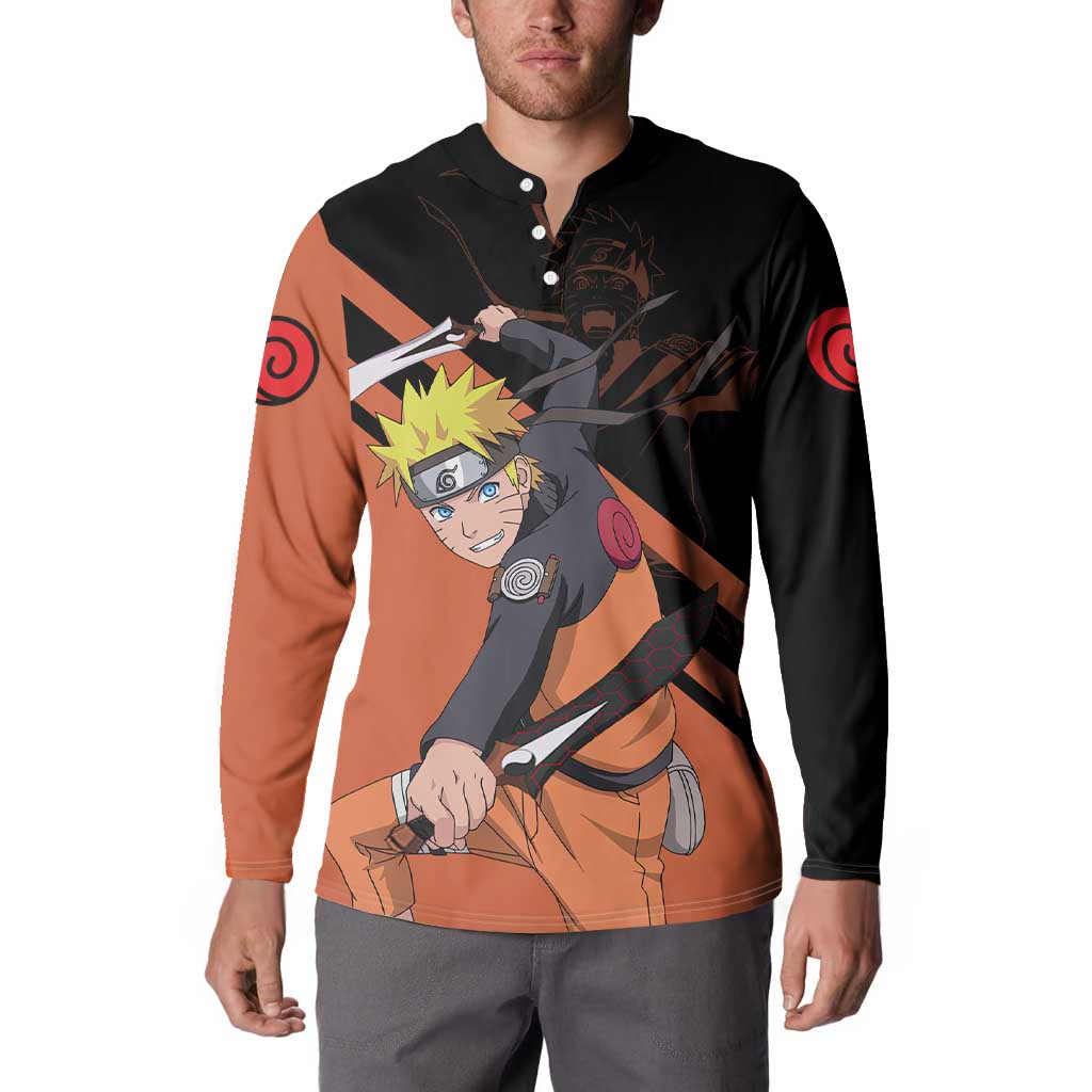 Uzumaki - Naruto Button Sweatshirt Anime Style