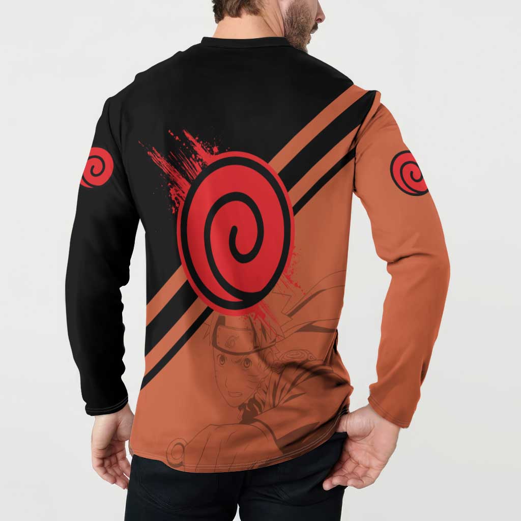 Uzumaki - Naruto Button Sweatshirt Anime Style
