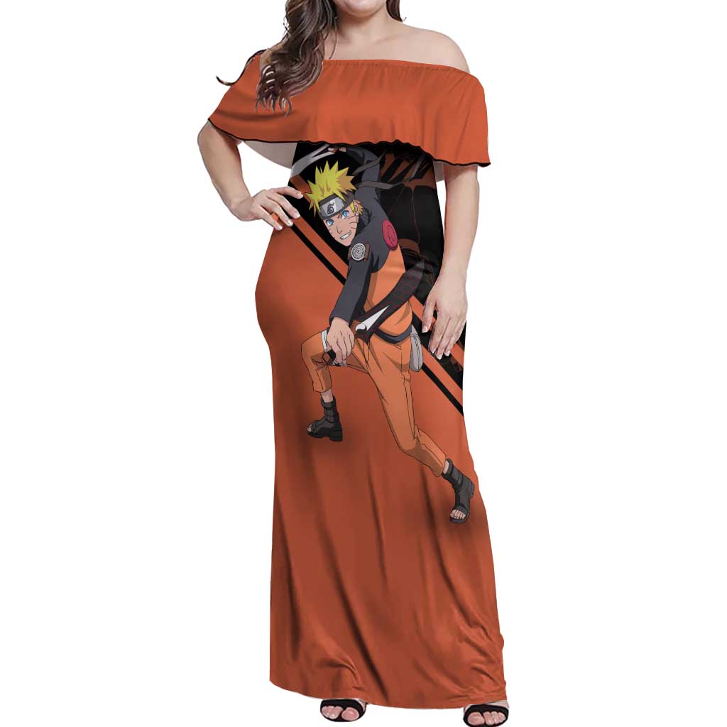 Uzumaki - Naruto Off Shoulder Maxi Dress Anime Style
