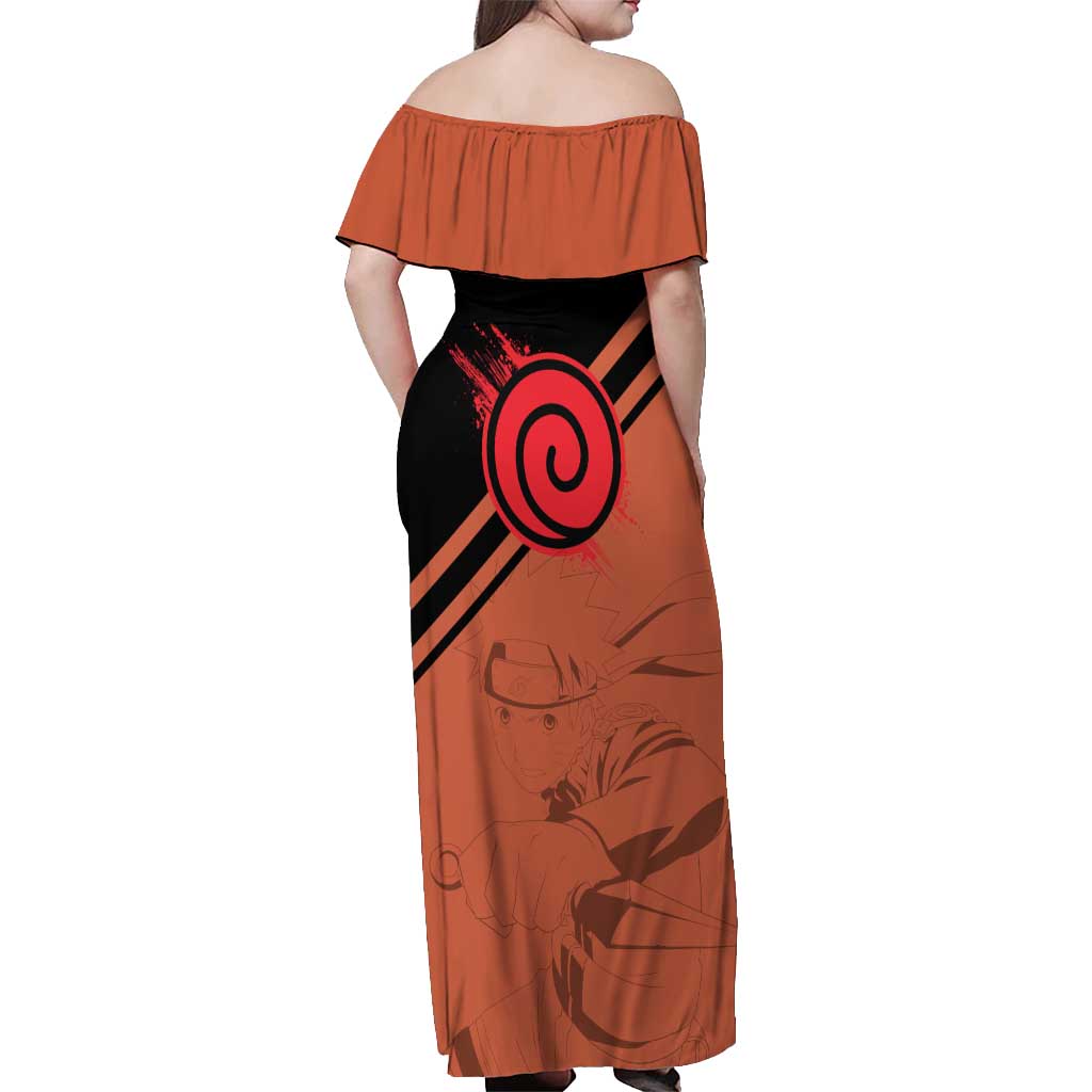 Uzumaki - Naruto Off Shoulder Maxi Dress Anime Style