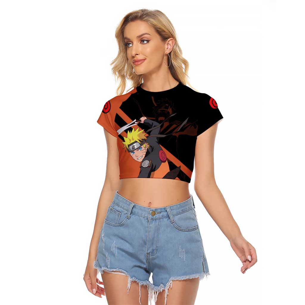 Uzumaki - Naruto Raglan Cropped T Shirt Anime Style