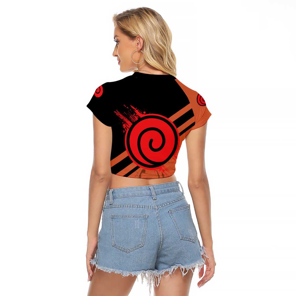 Uzumaki - Naruto Raglan Cropped T Shirt Anime Style