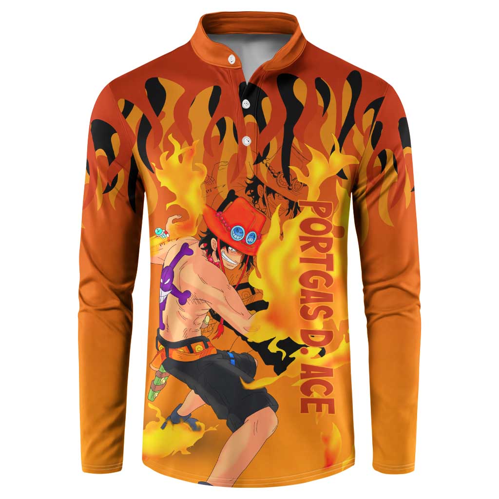 Portgas D. Ace - One Piece Button Sweatshirt Anime Style