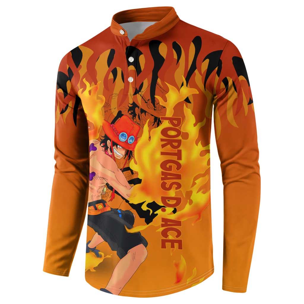 Portgas D. Ace - One Piece Button Sweatshirt Anime Style