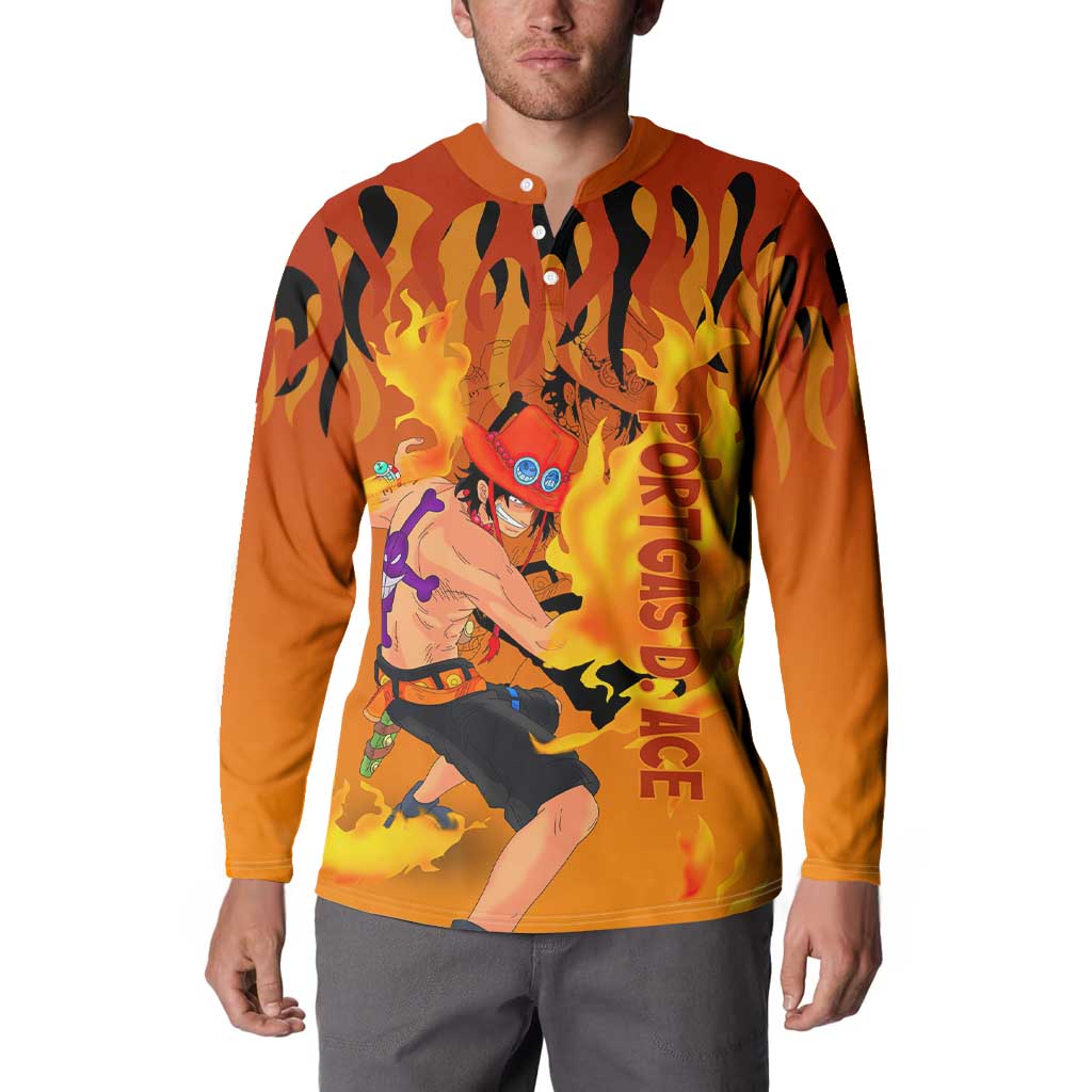 Portgas D. Ace - One Piece Button Sweatshirt Anime Style