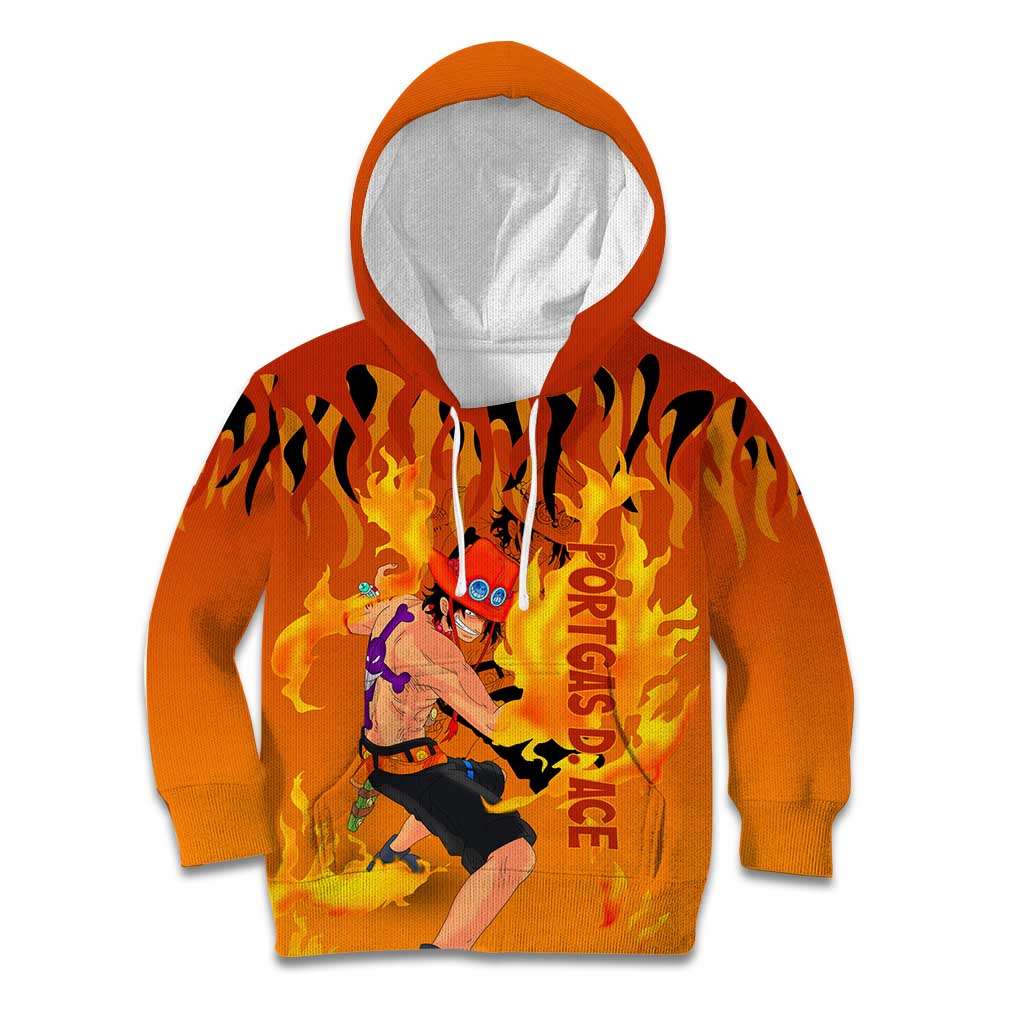 Portgas D. Ace - One Piece Kid Hoodie Anime Style