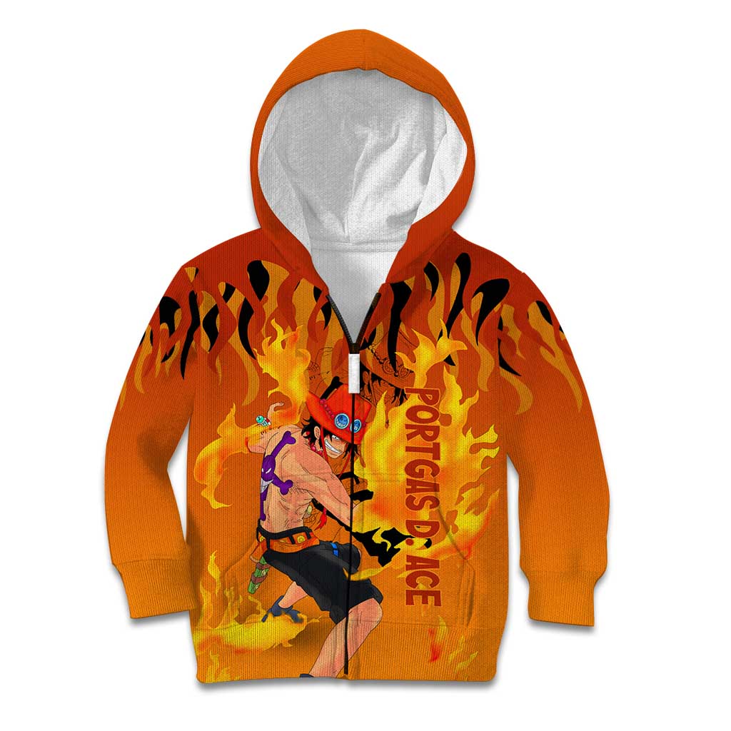 Portgas D. Ace - One Piece Kid Hoodie Anime Style