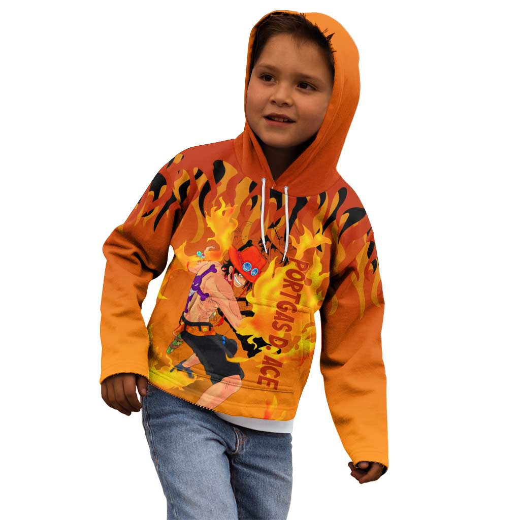 Portgas D. Ace - One Piece Kid Hoodie Anime Style