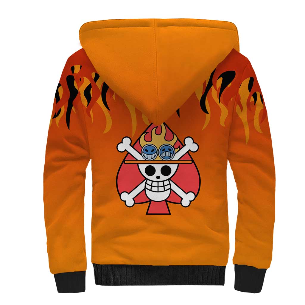 Portgas D. Ace - One Piece Sherpa Hoodie Anime Style