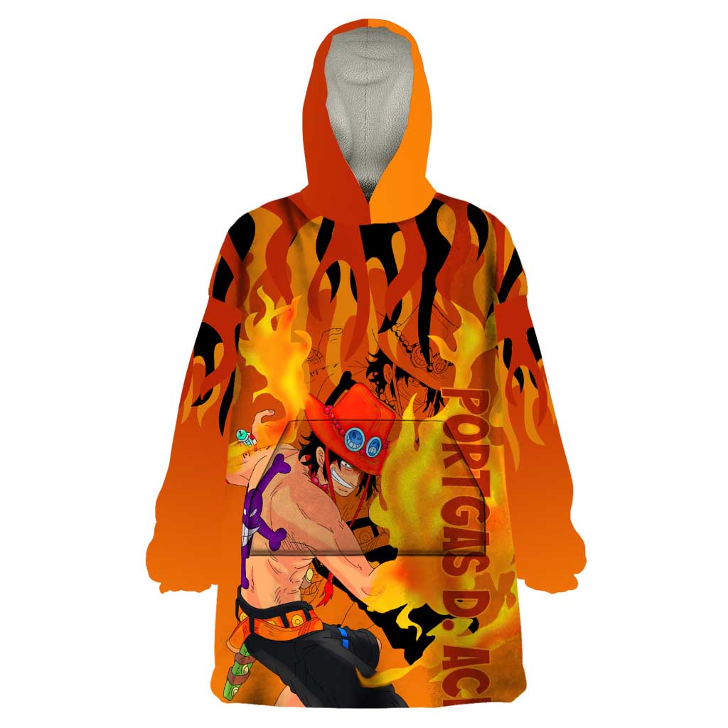 Portgas D. Ace - One Piece Wearable Blanket Hoodie Anime Style