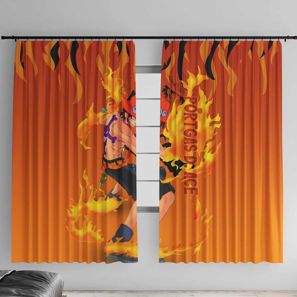 Portgas D. Ace - One Piece Window Curtain Anime Style