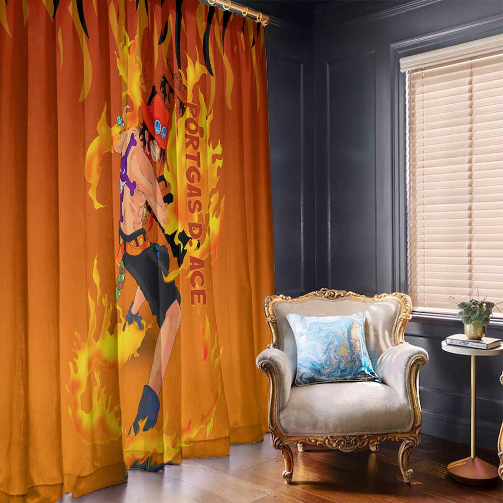 Portgas D. Ace - One Piece Window Curtain Anime Style