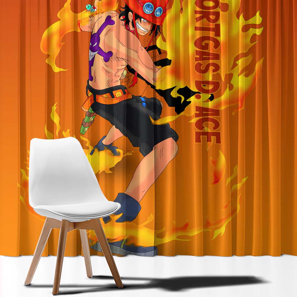 Portgas D. Ace - One Piece Window Curtain Anime Style