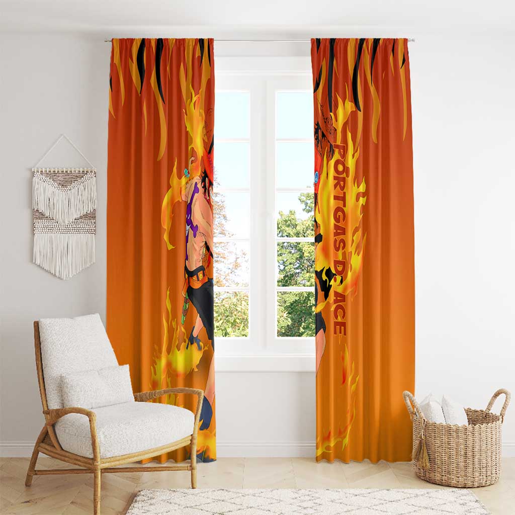 Portgas D. Ace - One Piece Window Curtain Anime Style