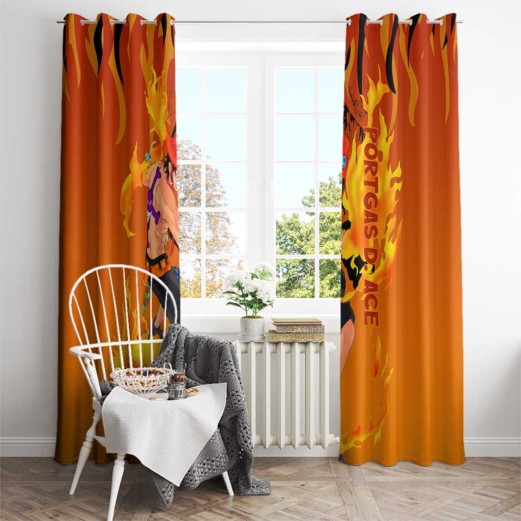 Portgas D. Ace - One Piece Window Curtain Anime Style