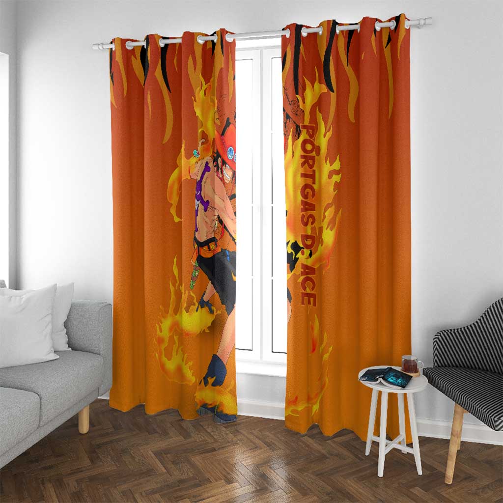 Portgas D. Ace - One Piece Window Curtain Anime Style